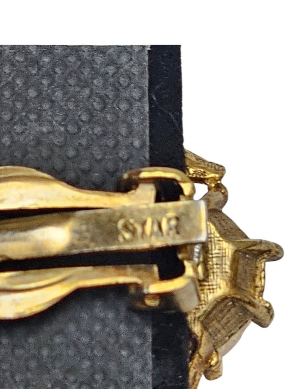 Vintage STAR Faux Pearl Cluster Earrings Gold Tone Aurora Borealis Rhinestone... - Picture 5 of 7